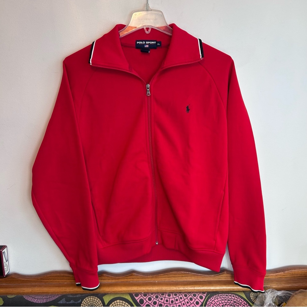Polo by Ralph Lauren Men's Vibrant Red Zip-Up Sweater